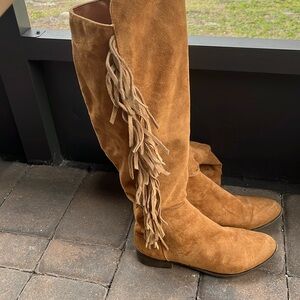 Fringed Knee High Boots